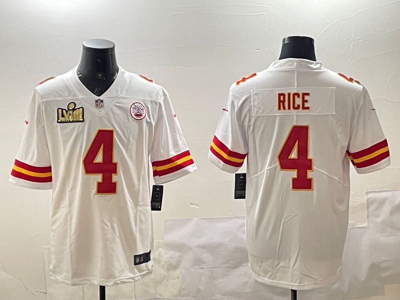 Men Kansas City Chiefs #4 Rice White Second generations 2025 Nike Limited NFL Jersey style 3